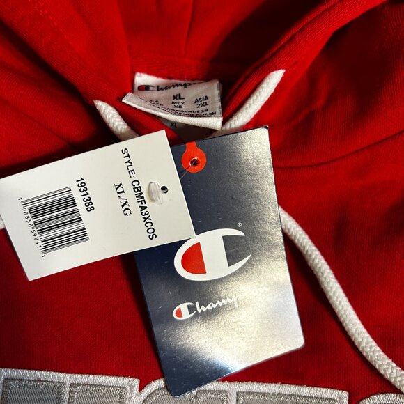 Champion Men's Houston Cougars Fleece Pullover Hoodie Red Size XL - Picture 2 of 4